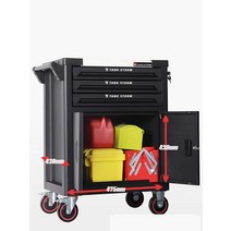 수납통 작업대 보관함 바퀴달린 철제 카센타 선반다이, 블랙