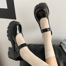 따봉오빠 5.5cm 여성 러블리 메리제인 더블 스트랩 키높이 로퍼 블랙(DB241)