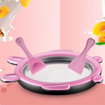 아이스크림기계가정용 여름 DIY 튀김 요구르트 기계 아이스크림 롤 2 개 주걱 포함 철판 구이 플레이트, 한개옵션0