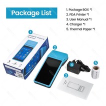 택배스캐너 PDA POS 핸드 헬드 장치 Pos 터미널 내장 열 블루투스 프린터 58mm 와이파이 안드로이드 견고한 바코드 카메라 스캐너 1D 2D, [02] Blue 3G, [02] EU, 02 Blue 3G_02 EU