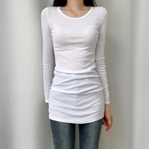 티데일리 여성용 쫀쫀 TC 라운드넥 긴팔 티셔츠