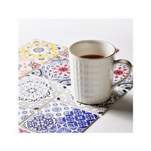 스페니쉬 타일 디자인 사각 코스터컵받침 (10type), 비다믹스