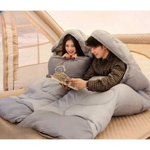 2인용침낭 여름용 사계절 3계절 간절기 차박 비박, (더블 패키지) 2.3kg 그레이 침낭 2개