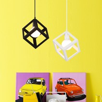 큐브 1등 2등 펜던트 LED 식탁등 인테리어 식탁 조명, 큐브1등펜던트블랙(램프별도)