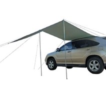 스타렉스 어닝 카라반어닝텐트 그늘막 차박 바람막이, 폴대 2개 4.4X2m 자동차타프 녹색
