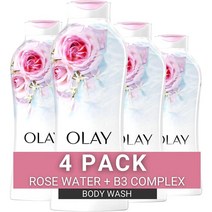 Olay 미국 올레이 프레시 아웃라스트 로즈 워터 & 스위트 넥타르 B3 컴플렉스 바디 워시 651ml 4팩