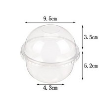 내열 컵과일 푸딩컵 디저트컵 용기 230ml 100p + 돔형 구멍없는 뚜껑 100p
