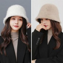 셀러허브(잡화) 여자 인조 퍼 겨울 버킷햇 털 벙거지 모자