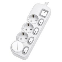 에코파워탭 LED 메인 개별 과부하차단 멀티탭 4구 EPM-L304SS + 안전커버 랜덤발송, 1.5m, 3세트