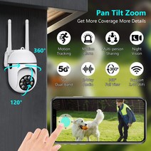 가정용cctv 스마트폰cctv 3카메라 2.4 + 5 무선 와이파이 야간 투시경 비디오 감시 보안 모션 감지 365 플, 01 3MP Cam no card
