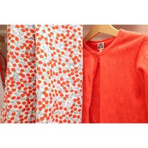 면60수 아사 미니딸기 원단, 아/홍