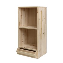 갤러리데코 서랍달린 삼나무 2단 책장 완제품, 삼나무원목
