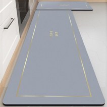 연질규조퓨레 주방매트 오일흡수 세척프리 가정용 내장흡수 내마모 소프트매트 닦을 수 있는 롱매트, 45 180CM 소프트규조니트흡수, 쿠킹쇼-멜란지블루