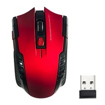레이저 무선 마우스 ryra 게임용 1600 인치 당 점 2.4g 자동 usb 충전식 게이머 노트북 pc macbook, 2 레드