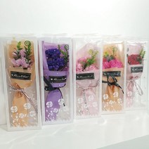 (청결공감) 카네이션 비누꽃(3송이+포장박스) 감사, 다크퍼플_아버지생신축하드려요, 본상품선택