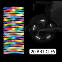휠 허브 반사 스티커 스크래치 방지 자동차 바디 장식 림 테이프 스트립 경고 오토바이 바이크 자전거 통과 20 피스, CHINA, 1 Colorful 20pcs
