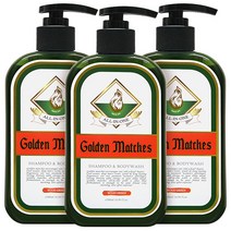 골든매치스 남성 올인원 샴푸 앤 바디워시 우드그린 500ml, 3개