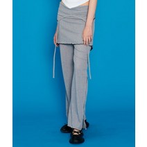 네스티팬시클럽 NF 러플 레이어드 스커트 슬릿 팬츠 바지 그레이 F23QD852 러프LE 치마