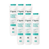 클리가닉 프리미엄 코튼 원형 얼굴 300 Count - 메이크업 리무버 패드 Hypoallergenic Lint-Free | 100% 퓨어, 90 Count (Pack of 6)