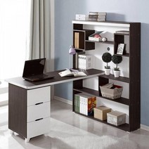 모아가구 퍼니 1500 서랍형 코너 책상세트 신학기 컴퓨터책상 책상 신학기가구 가구 책상세트 미소비즈 미아트 학생가구, 월넛