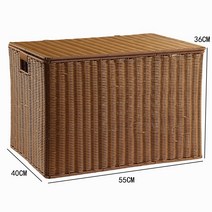 라탄서랍장 라탄 빈티지 안방 다용도실 와이드 작은 모조 등나무 보관 상자 수납함 서랍장, 브라운 554036cm, 조가비 상자