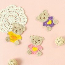 5cm 하트티 곰돌이 똑딱핀