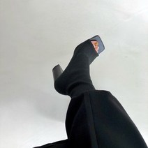 토오픈 통굽 앵클부츠 삭스 미들부츠 2컬러 (9cm)