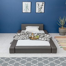 브라보가구 캐서린 저상형침대 오픈형+프리미엄 CL라텍스 독립매트리스, 아이보리