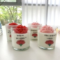 원하는 문구로 제작 어버이날 스승의날 고급 카네이션 캔들 220ml, 헤스페리데스, 투명, 레드