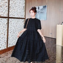 MAJE KARA 화이트 슈퍼 페어리 스위트 드레스 여성 여름 2021 새로운 기질 얇은 프렌치 루스 롱 스커트