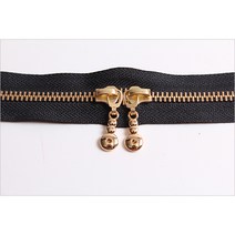 퀼트넘버원 YKK 금장 양면지퍼 55cm, 블랙