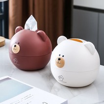 구디푸디 곰돌이 돼지 티슈 두루마리 휴지 케이스, 돼지 (화이트)