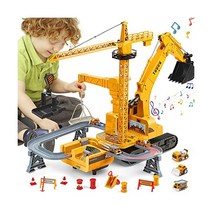 건설 굴착기 장난감 트럭 3 4 5 6 7세 타워 크레인 2개와 소형 불도저 시멘트 믹서 덤프 트럭 용 크리스마스 .BGSL