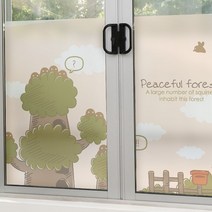 [뭉키데코] 무점착반투명시트_MSC-240_피스펄포레스트(C01_W90xH180cm), C01_W90xH180cm