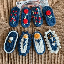 귀도리뜨기 대바늘블랭킷 담요방석 니트실 코바늘스톨 DIY 머리핀 재료 패키지 완성 수제, 8 DIY 빨강 파랑 및 흰색을 엮을 수 있습니다