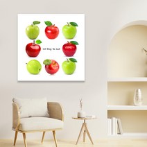 엘티에프티 사과그림액자 캔버스 청사과 홍사과 금전운 인테리어액자 풍수그림액자, 4.청사과 홍사과 8과실