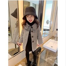 여아 체크 트렌치 모직 롱 코트 겨울 등원룩 데일리 캐주얼 자켓