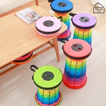 [1+1] 성인용 접이식 간이 의자 휴대용 아코디언 폴딩 자바라 코끼리 캠핑 차박 낚시 피크닉, (블루1개+오렌지1개)