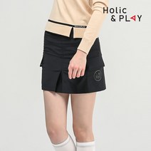 홀릭앤플레이 여성 스판 포켓 큐롯 치마 HC1WCU002BK