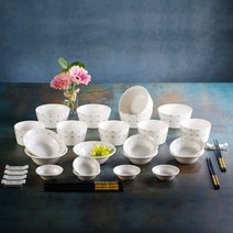 밀양도자기 패턴디자인 홈세트 32pcs 그릇세트 4인 7종
