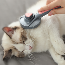 원터치 털제거 강아지 고양이 마단핀 브러쉬 마단콤 슬리커 브러쉬 사랑빗 털관리, 핑크
