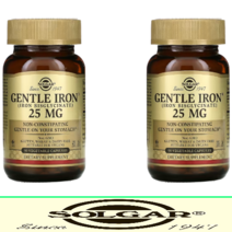 솔가 철분제 필수미네랄 Iron 25mg 순한 철분 유전자변형성분 글루텐무함유 비건 [90정*2병]