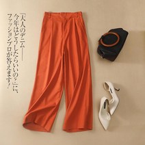 면 팬츠 작은 키 와이드 루즈핏 날씬해 보이는 캐쥬얼 여성 여름 단아한 클래식 마름질 3816046560