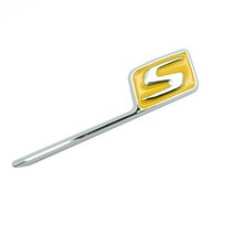 벤츠마크 3D ABS 스타일링 엠블럼 배지 로고 메르세데스 벤츠 C63S CLA45S AMG 후면 트렁크 레터 데칼 스티, 06 Old Red Yellow