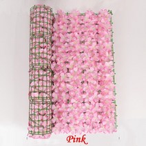 플랜트월 플랜테리어 아트월 버티컬가든 인공 울타리 고밀도 벚꽃 잎 식물 벽 가짜 꽃 홈, 0.5x3m, 분홍색