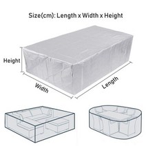 테라스테이블 야외 테라스 꾸미기 카페 작은 크기 정원 가구 커버 소파 의자 파티오 방진에 방수 그레이 블랙 비 눈 의자 커버, 은, 170x94x70cm
