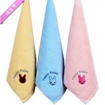 오름바름 어린이집 타올 네임 고리 수건 토끼자수40g 30x31cm, 핑크