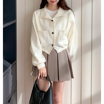 엘르비 유니크 밴딩 카라 빅포켓 버튼 자켓(3color)