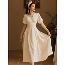 들러리 하객 브라이덜샤워 드레스 스몰 화이트 스커트 원피스 -131191