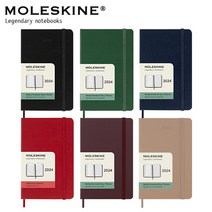 몰스킨 다이어리 2024 하드커버 12개월 모음 70g, 데일리 라지, 각인x, 머틀그린
